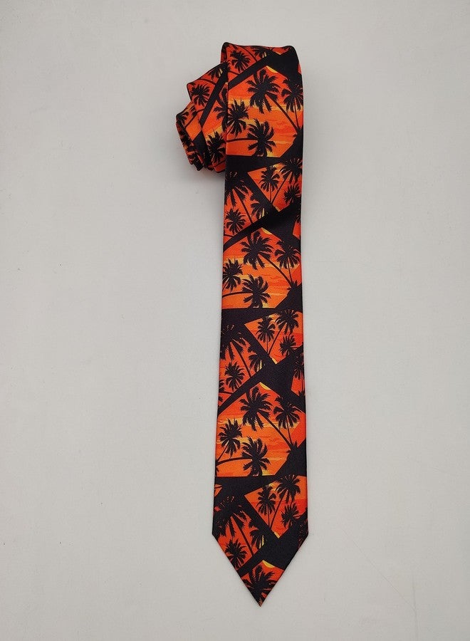 Giinly Hawaiian Palm Tree Beach Mens Ties Funny Long Neckties For Men Big And Tall, 61'' Xl Neck Tie - Image 2